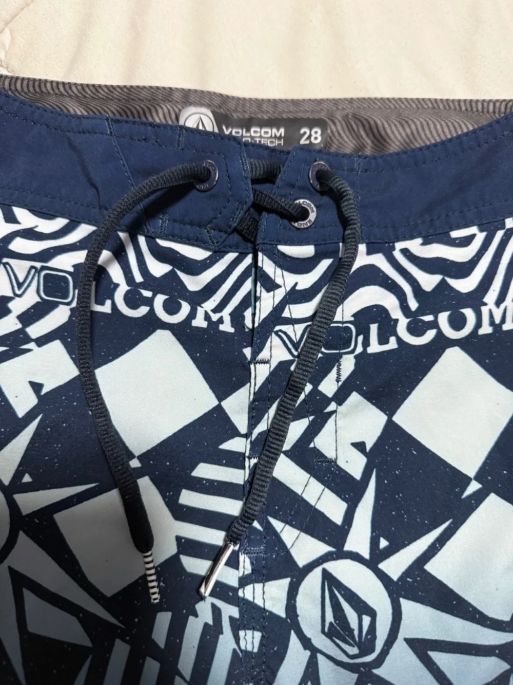 Volcom 28 Swim Trunks Blue with Pocket and Logo